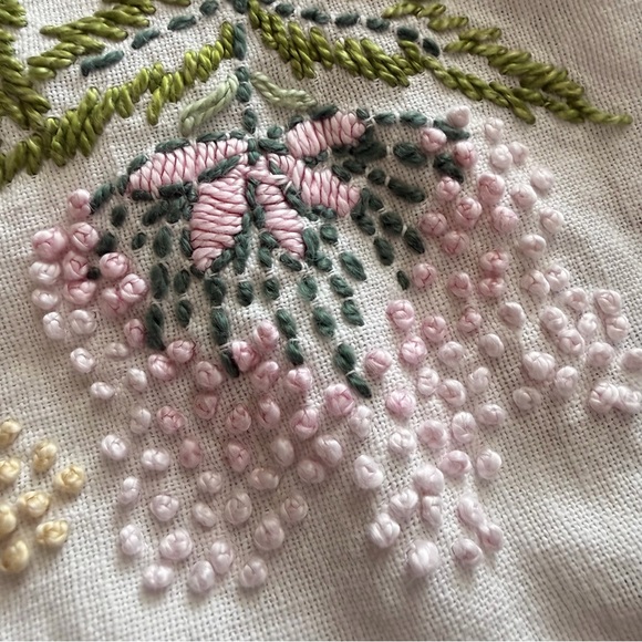 Vintage Hand-Embroidered Table Topper • 32” x 32” - Picture 9 of 10